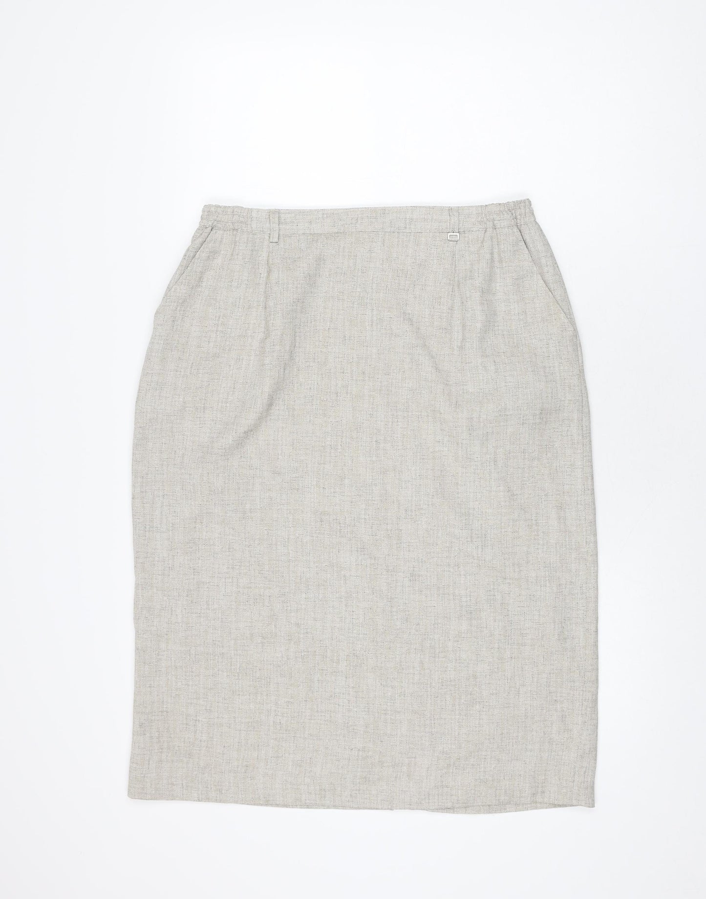 Oscar B Womens Beige Polyester Straight & Pencil Skirt Size 18 Zip