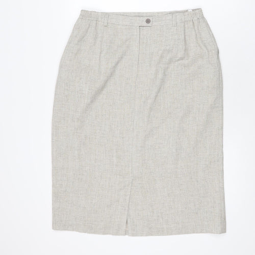 Oscar B Womens Beige Polyester Straight & Pencil Skirt Size 18 Zip