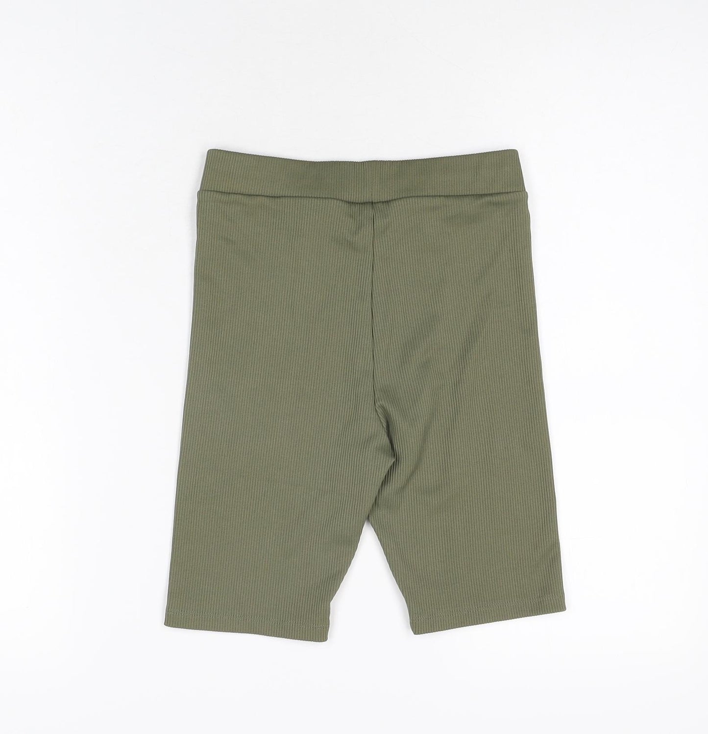 H&M Womens Green Polyester Biker Shorts Size 2XS L8 in Regular Pull On