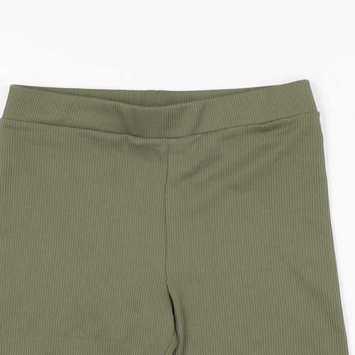 H&M Womens Green Polyester Biker Shorts Size 2XS L8 in Regular Pull On
