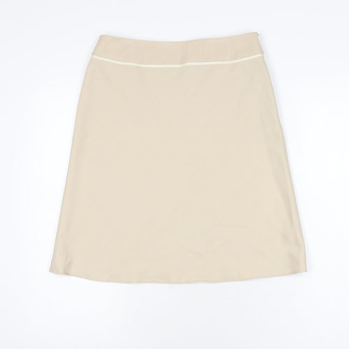 Dorothy Perkins Womens Beige Polyester A-Line Skirt Size 10 Zip