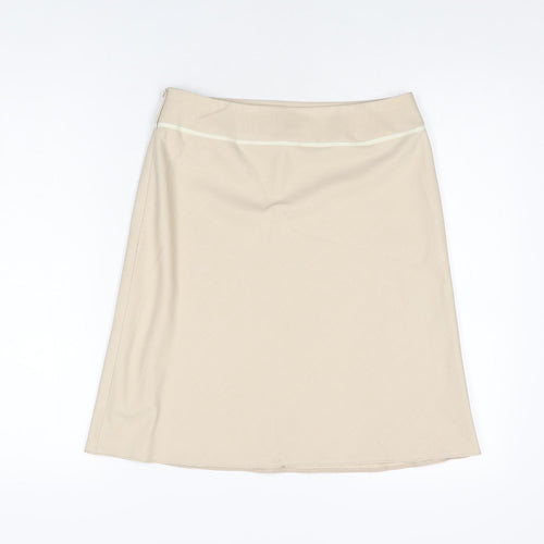 Dorothy Perkins Womens Beige Polyester A-Line Skirt Size 10 Zip