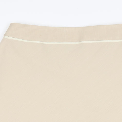 Dorothy Perkins Womens Beige Polyester A-Line Skirt Size 10 Zip