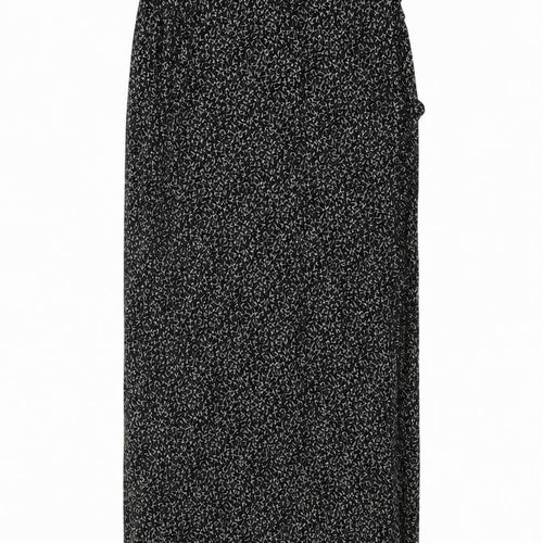 Clothing Specialist Womens Black Geometric Polyester Wrap Skirt Size L Tie