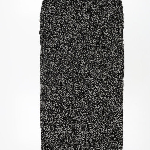 Clothing Specialist Womens Black Geometric Polyester Wrap Skirt Size L Tie