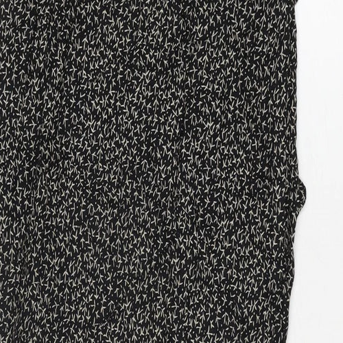 Clothing Specialist Womens Black Geometric Polyester Wrap Skirt Size L Tie