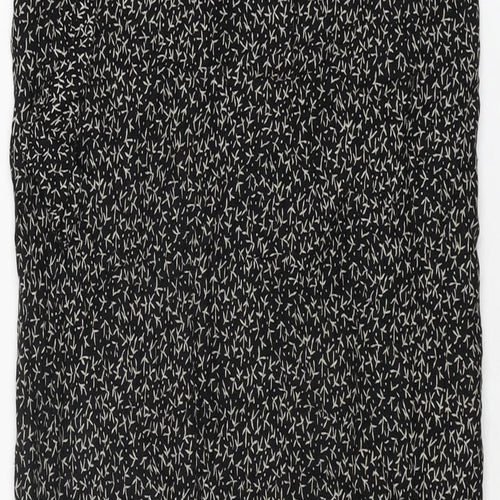 Clothing Specialist Womens Black Geometric Polyester Wrap Skirt Size L Tie
