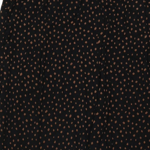 Marks and Spencer Womens Black Polka Dot Viscose Trousers Size 18 L28 in Regular