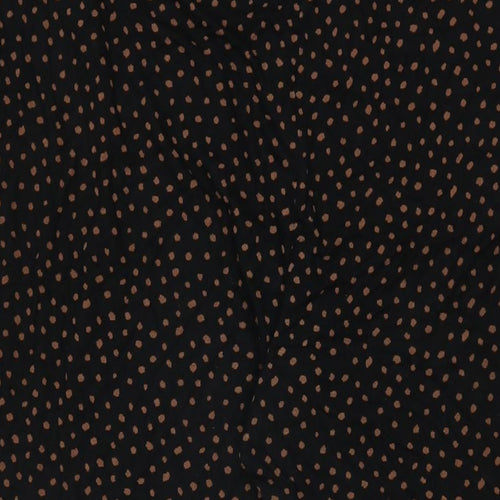Marks and Spencer Womens Black Polka Dot Viscose Trousers Size 18 L28 in Regular