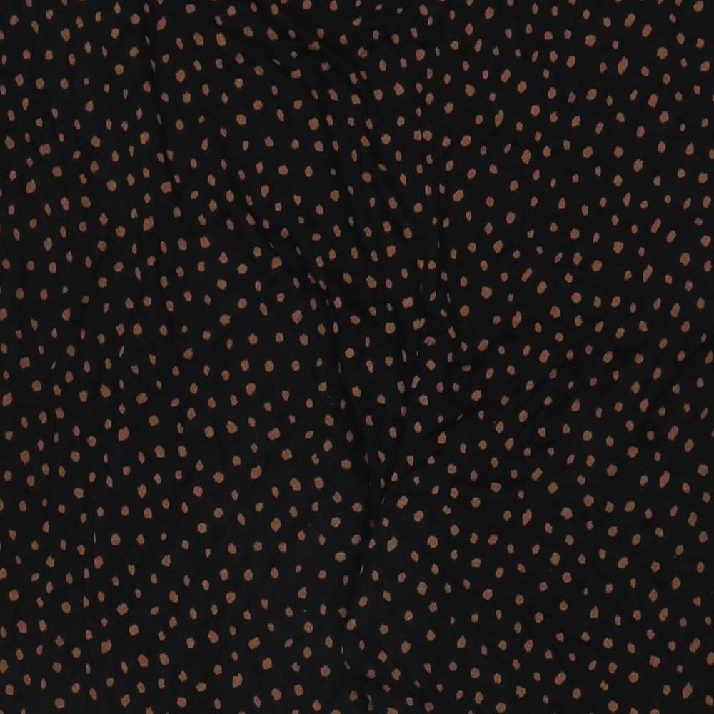 Marks and Spencer Womens Black Polka Dot Viscose Trousers Size 18 L28 in Regular