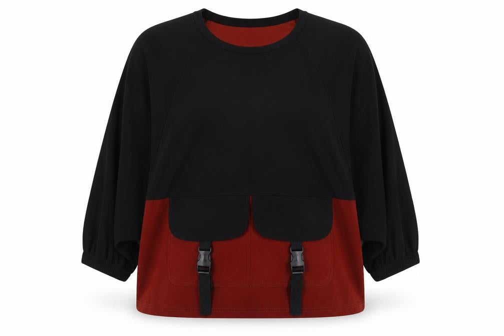 Front view of Zara women’s black polyester basic t-shirt, size L, round neck