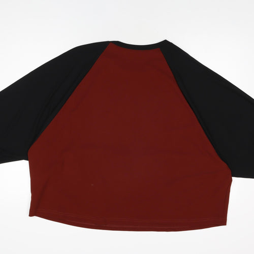 Zara Womens Black Polyester Basic T-Shirt Size L Round Neck