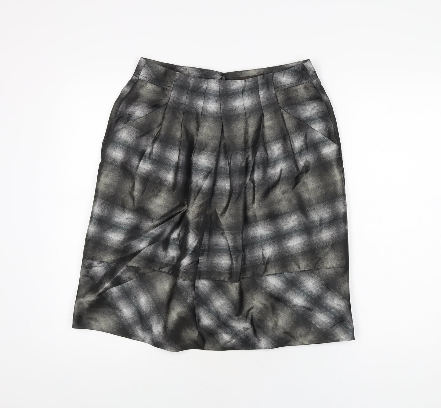 Sandwich Womens Grey Polyester A-Line Skirt Size 8 Zip