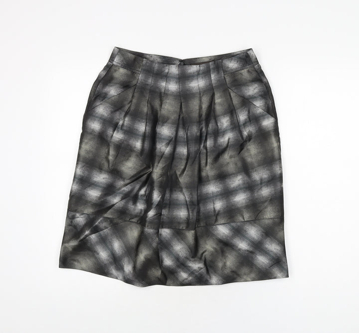 Sandwich Womens Grey Polyester A-Line Skirt Size 8 Zip
