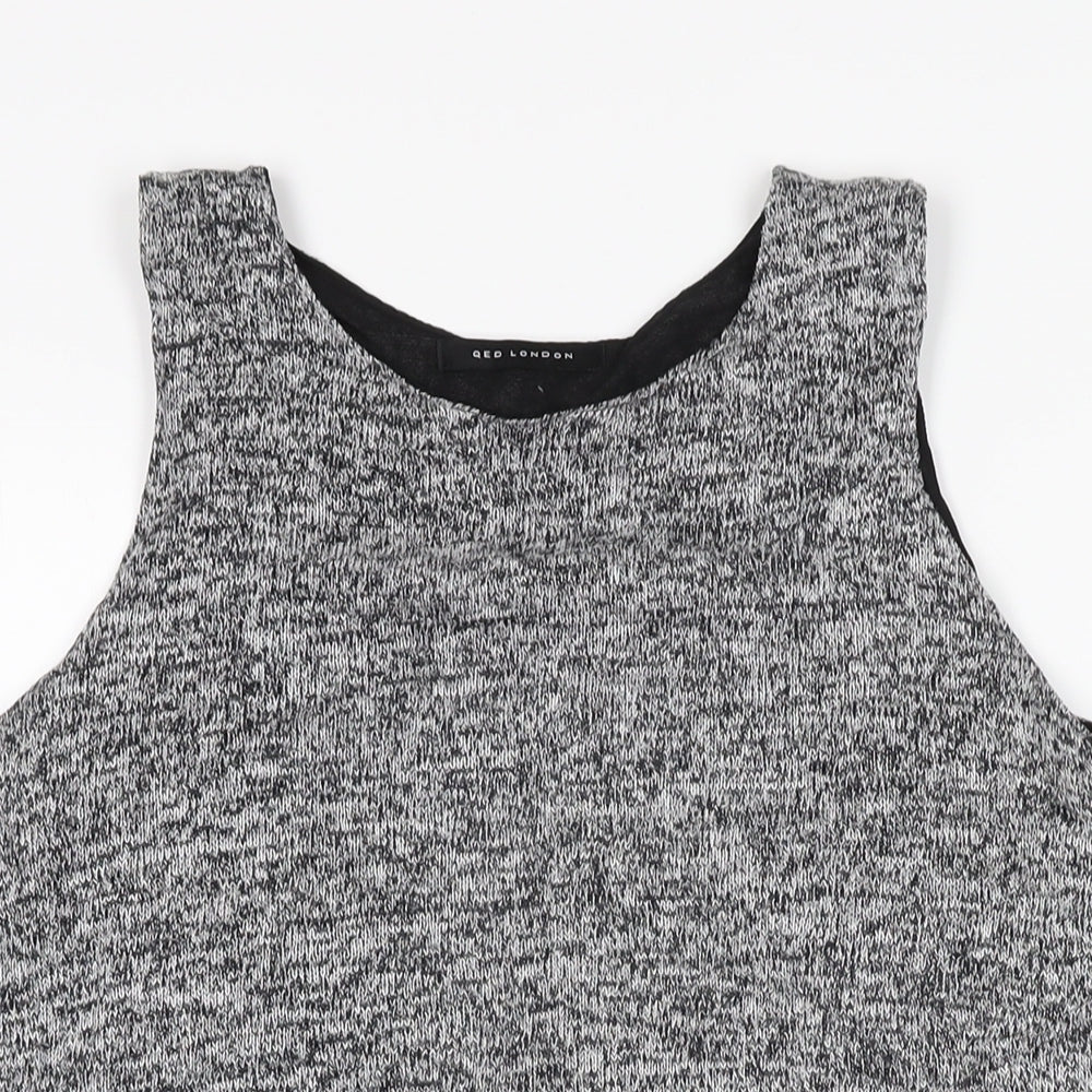 QED London Womens Grey Polyester Basic T-Shirt Size M Round Neck - Size M/L