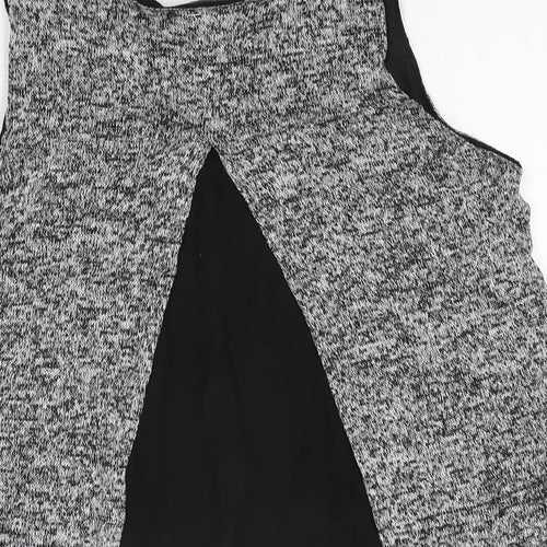 QED London Womens Grey Polyester Basic T-Shirt Size M Round Neck - Size M/L