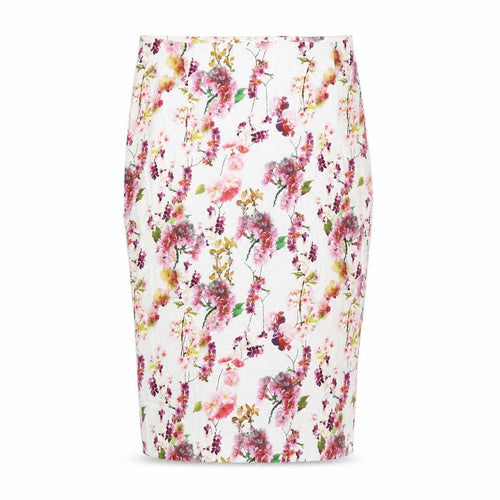 Red Herring Womens White Floral Polyester Straight & Pencil Skirt Size 12 Zip