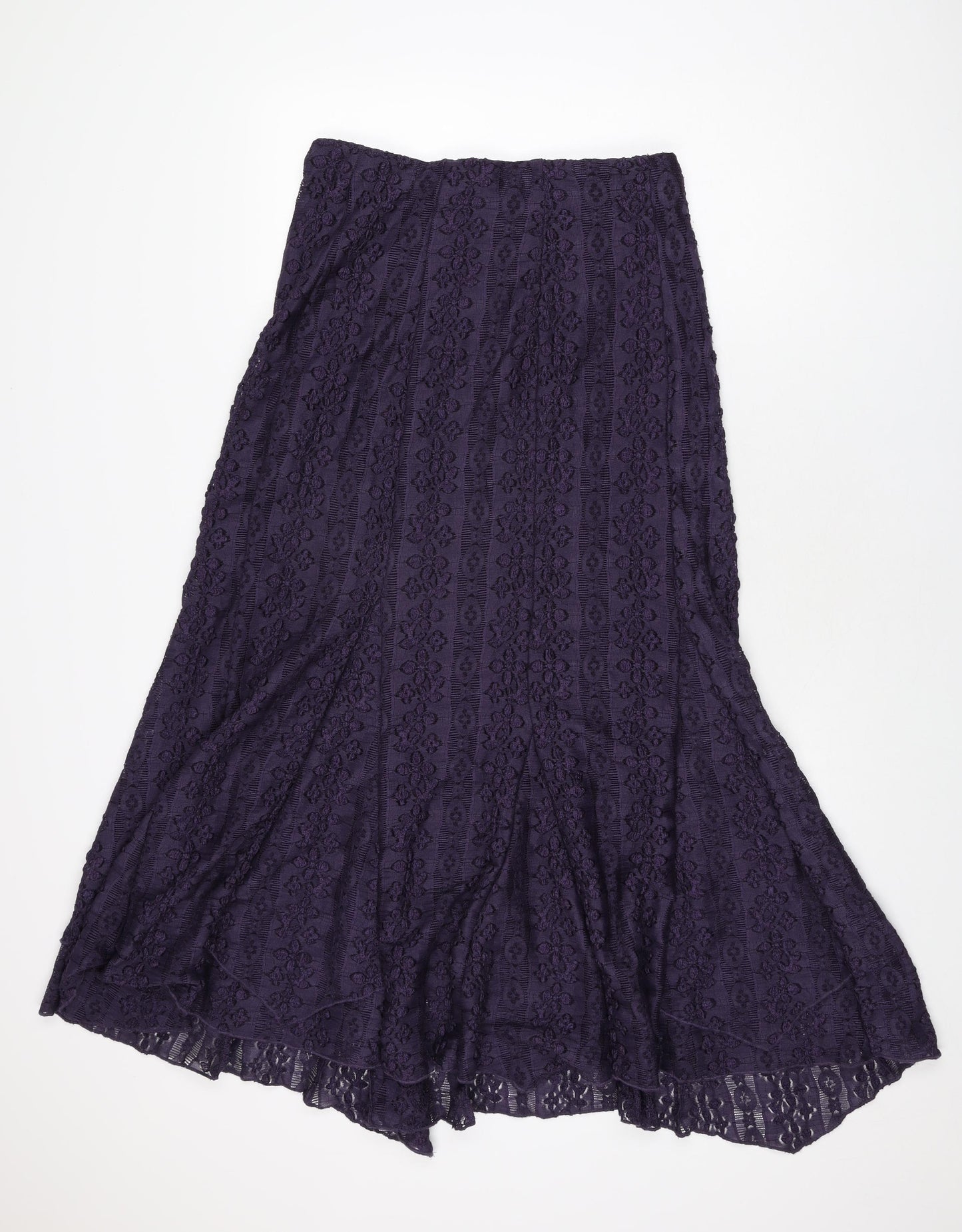 Per Una Womens Purple Floral Polyester Flare Skirt Size 12