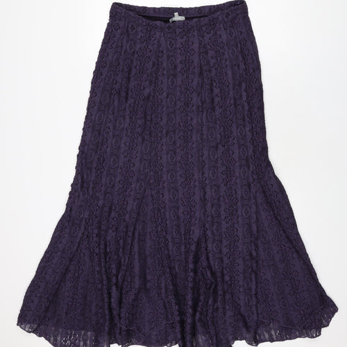 Per Una Womens Purple Floral Polyester Flare Skirt Size 12