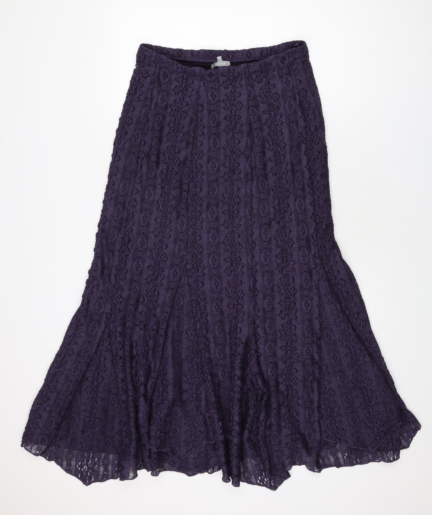 Per Una Womens Purple Floral Polyester Flare Skirt Size 12