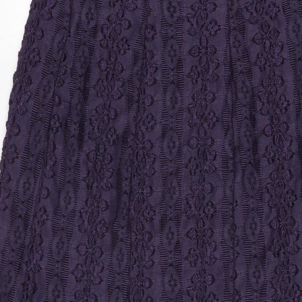 Per Una Womens Purple Floral Polyester Flare Skirt Size 12