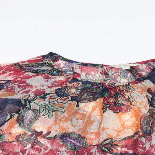 Monsoon Womens Multicoloured Floral Polyester Basic Blouse Size M Round Neck