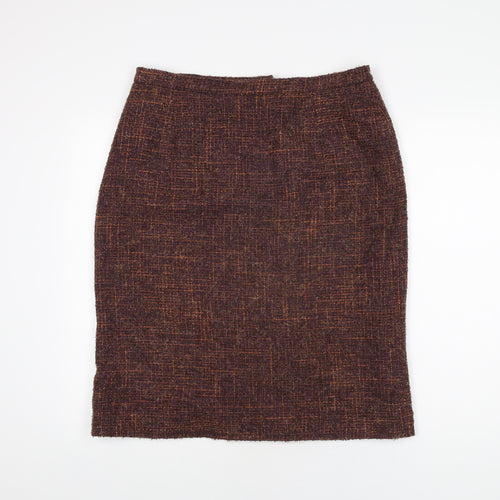 Eastex Womens Brown Polyester Straight & Pencil Skirt Size 16 Zip