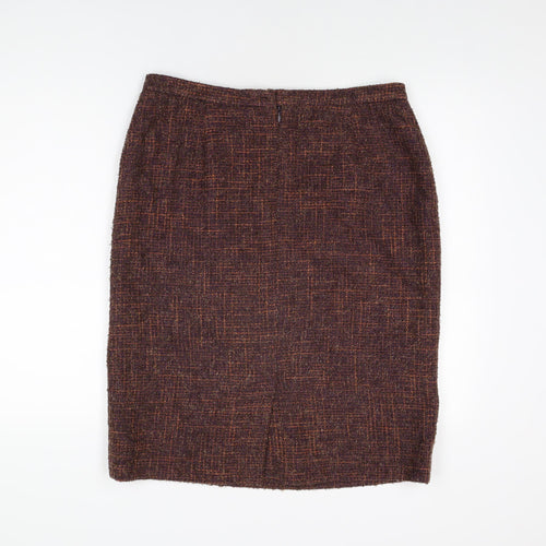 Eastex Womens Brown Polyester Straight & Pencil Skirt Size 16 Zip