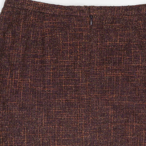 Eastex Womens Brown Polyester Straight & Pencil Skirt Size 16 Zip