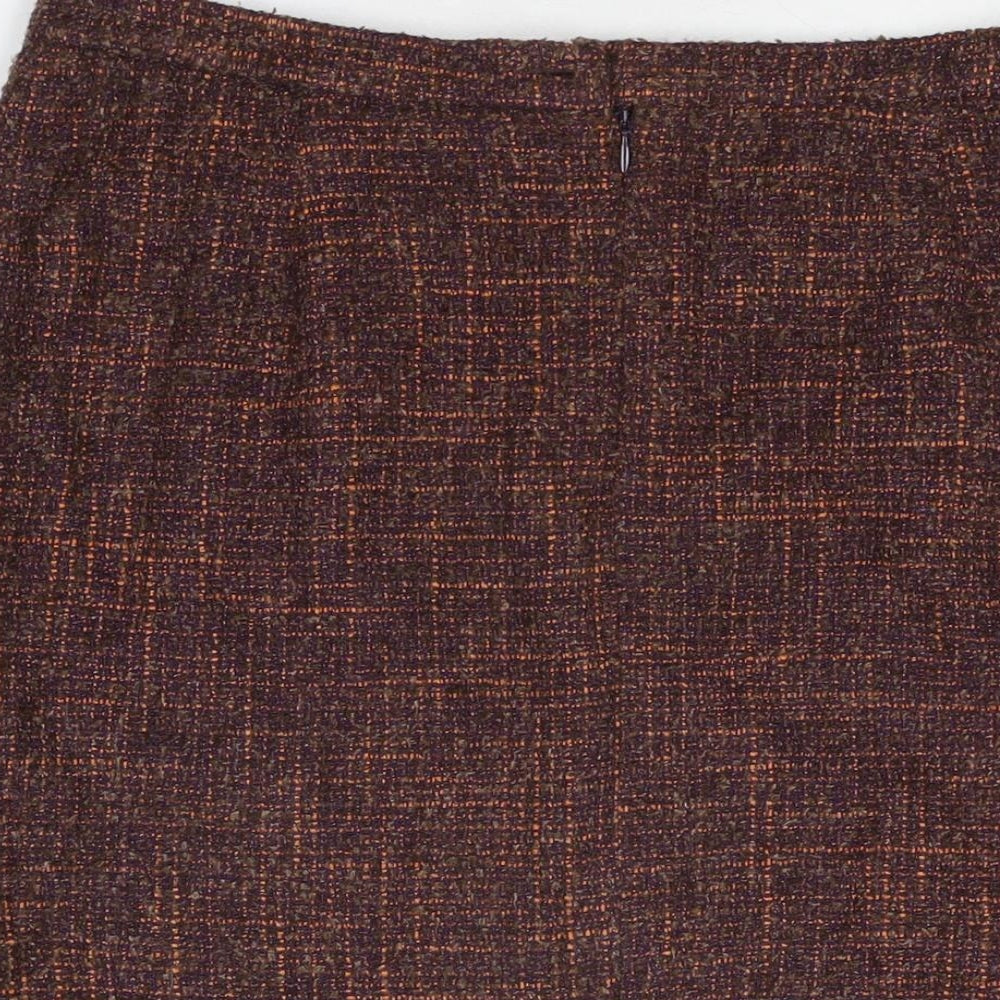 Eastex Womens Brown Polyester Straight & Pencil Skirt Size 16 Zip