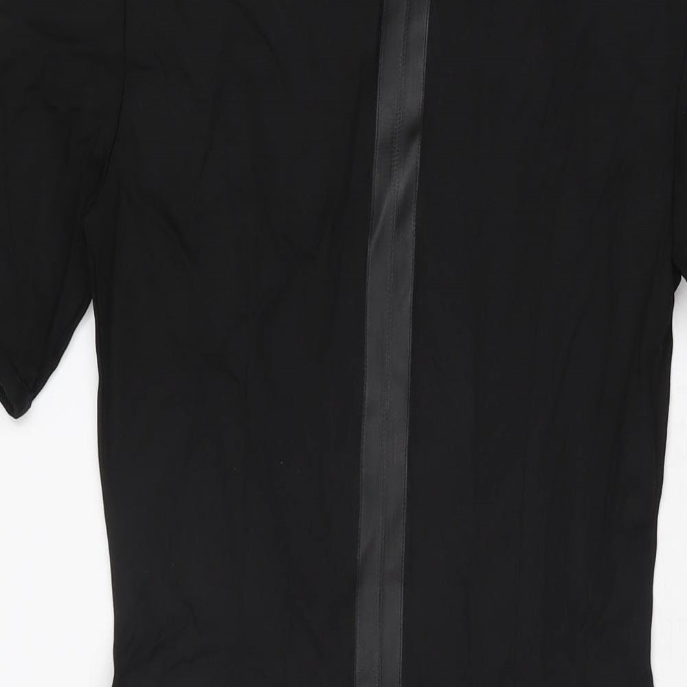 H&M Womens Black Viscose Shift Size 10 Round Neck Zip