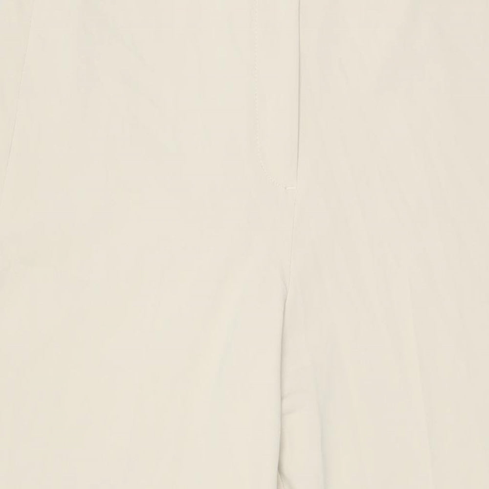 H&M Womens Beige Polyester Trousers Size 12 L31 in Regular Zip
