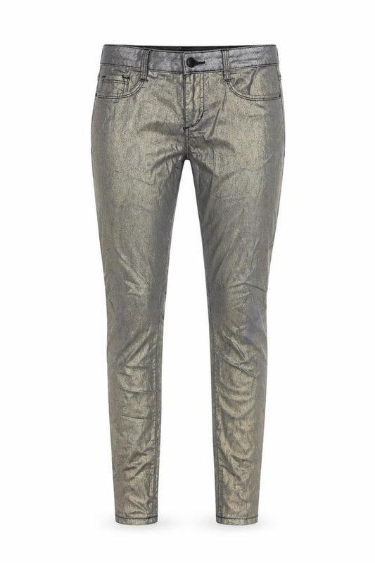 Front view of Forever 21 women’s grey cotton skinny jeans, size UK 26, in, 28-inch leg regular zip