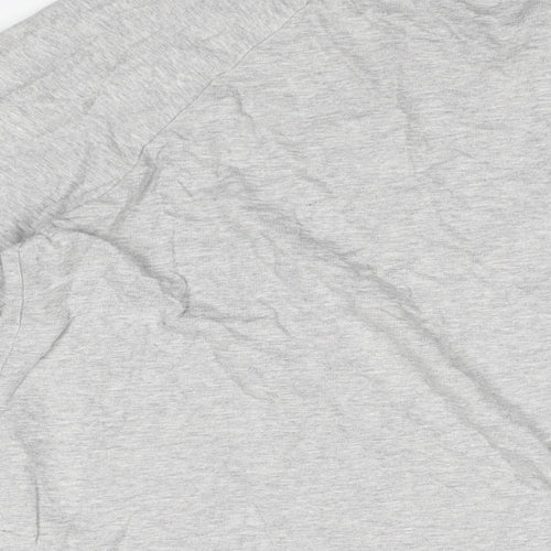 Jaqueline de Yong Womens Grey Cotton Basic T-Shirt Size M Round Neck