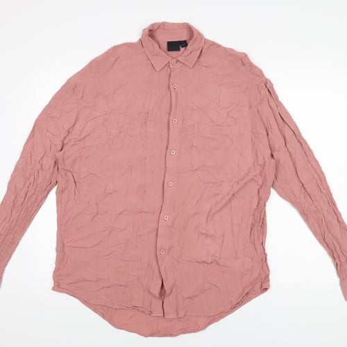 ASOS Womens Pink Viscose Basic Button-Up Size XS Collared