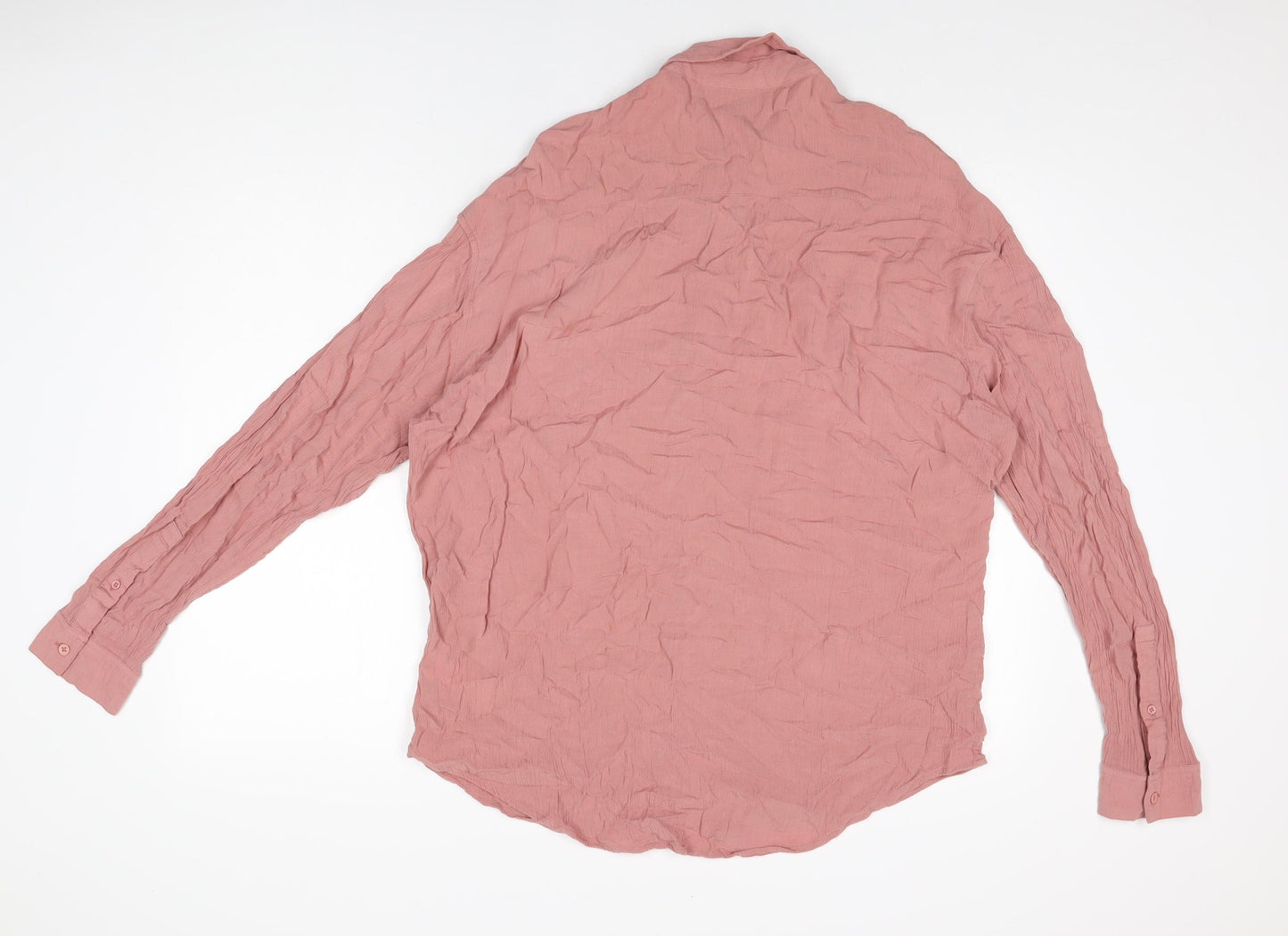 ASOS Womens Pink Viscose Basic Button-Up Size XS Collared