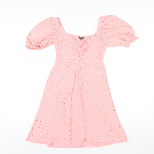 I SAW IT FIRST Womens Pink Polyester A-Line Size 6 V-Neck Pullover