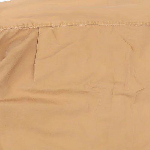 Burton Mens Beige Cotton Button-Up Size S Collared Button