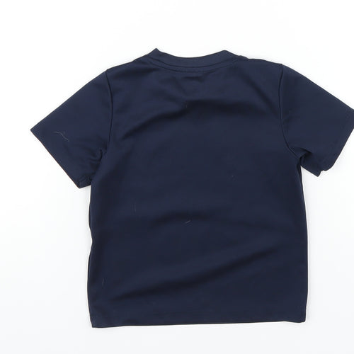 Umbro Boys Blue Polyester Basic T-Shirt Size 4-5 Years Round Neck Pullover