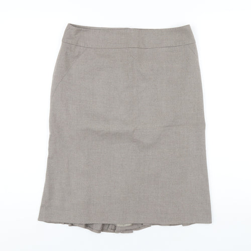 NEXT Womens Brown Polyester A-Line Skirt Size 12 Zip