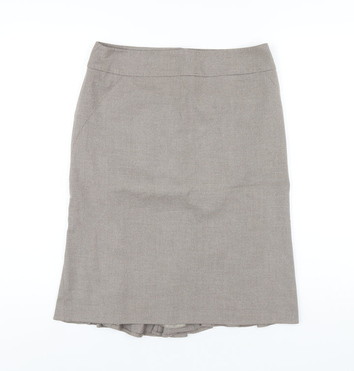 NEXT Womens Brown Polyester A-Line Skirt Size 12 Zip