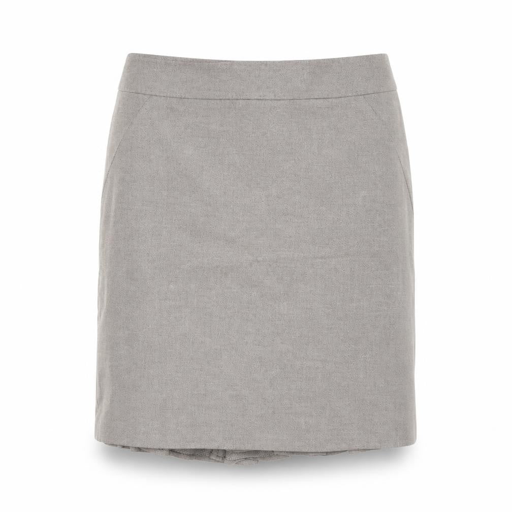 Front view of Next women’s brown polyester a-line skirt, size UK 12, zip