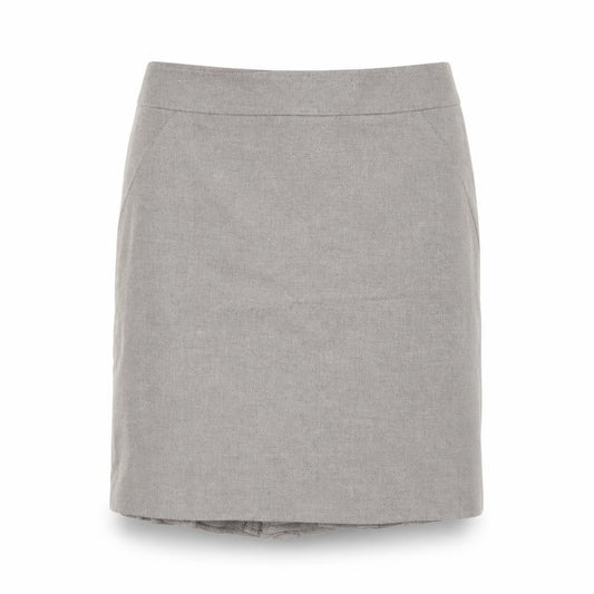 Front view of Next women’s brown polyester a-line skirt, size UK 12, zip