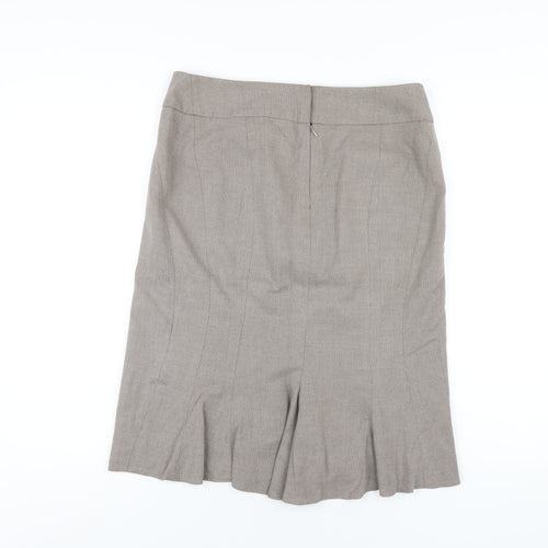 NEXT Womens Brown Polyester A-Line Skirt Size 12 Zip