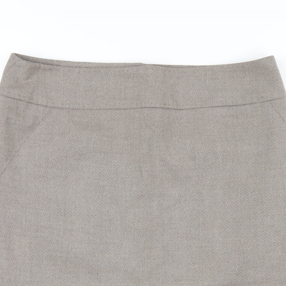 NEXT Womens Brown Polyester A-Line Skirt Size 12 Zip