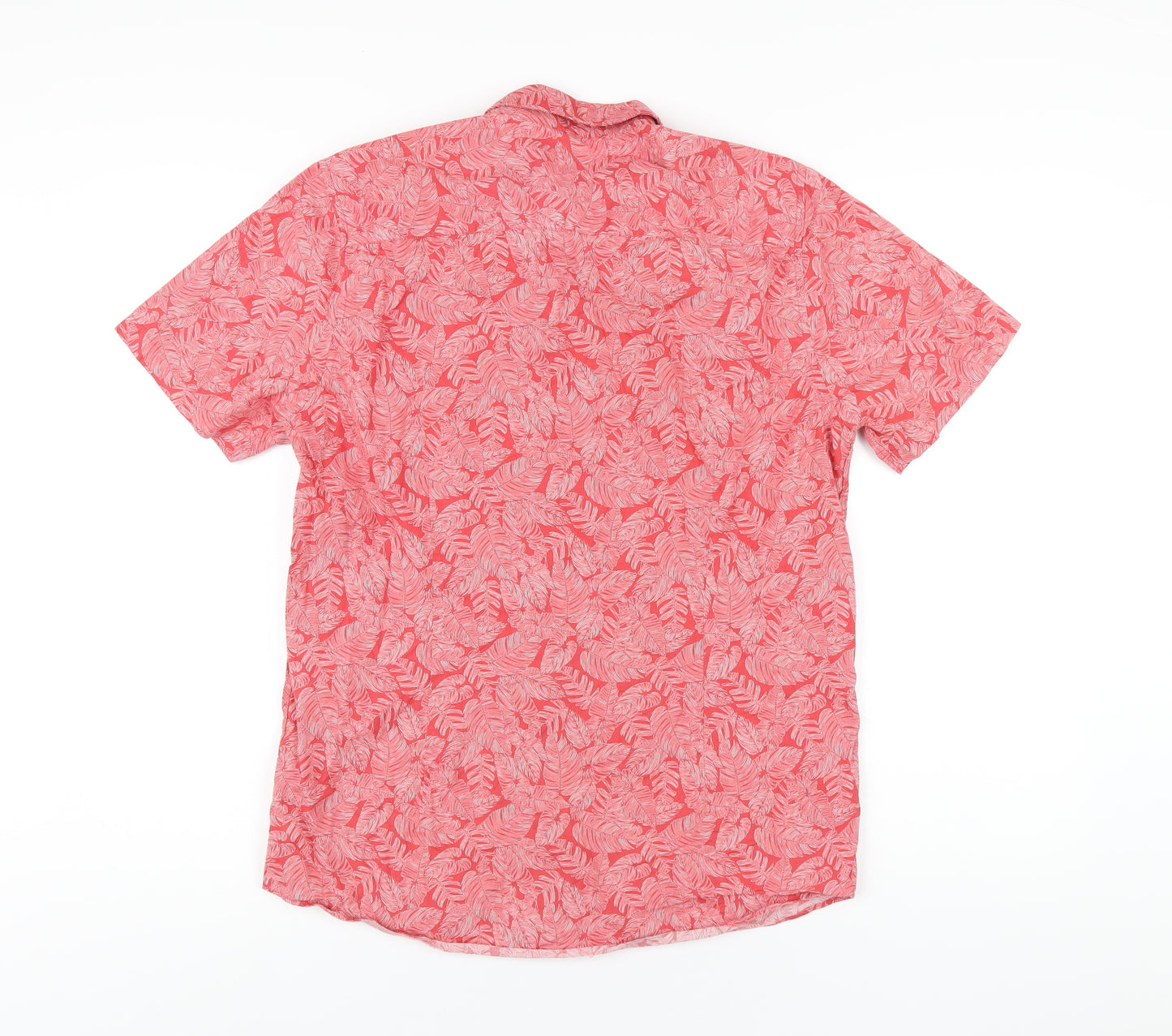 Burton Mens Red Floral Cotton Button-Up Size M Collared Button