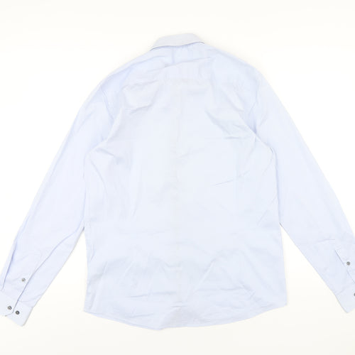NEXT Mens Blue Cotton Dress Shirt Size M Collared Button