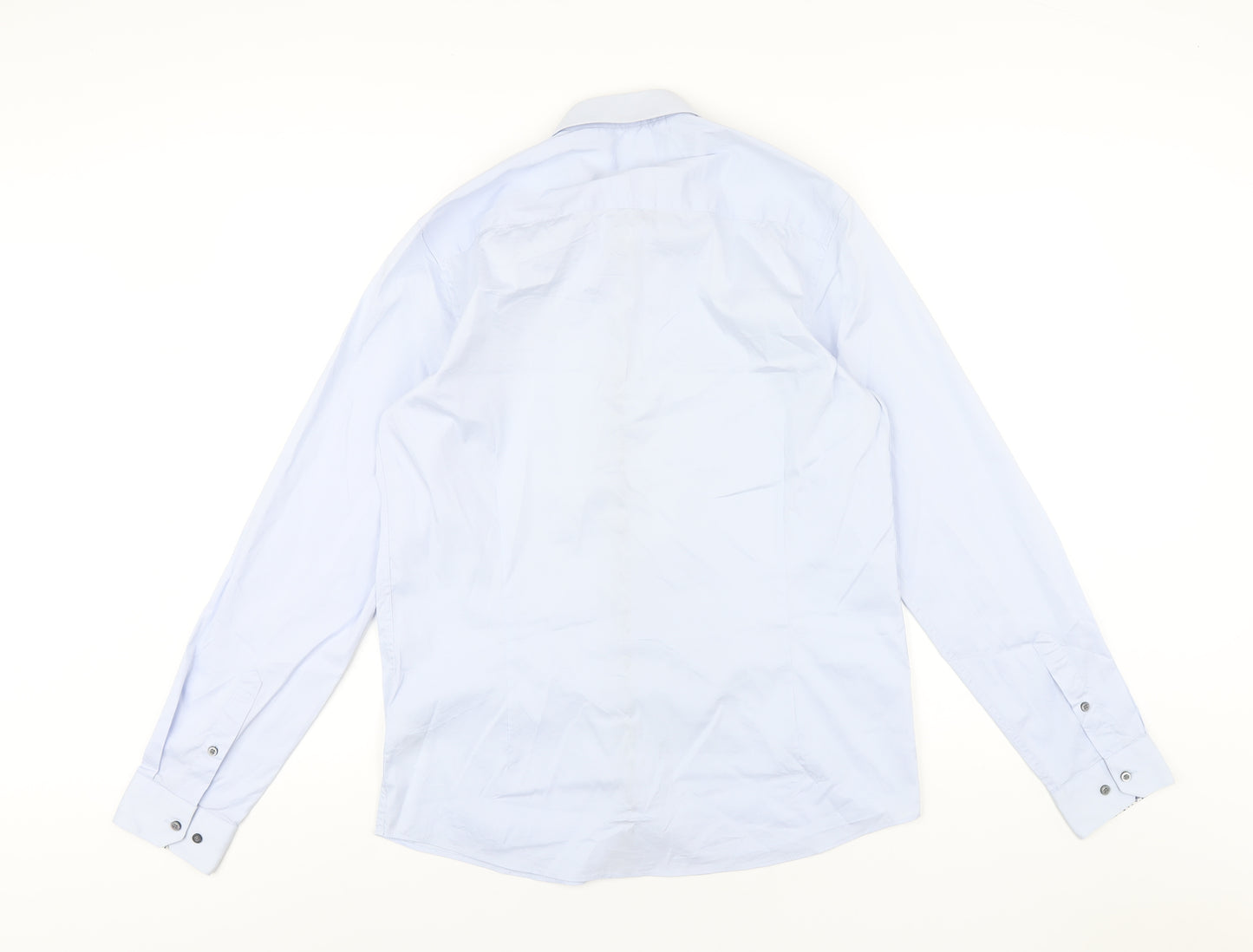 NEXT Mens Blue Cotton Dress Shirt Size M Collared Button