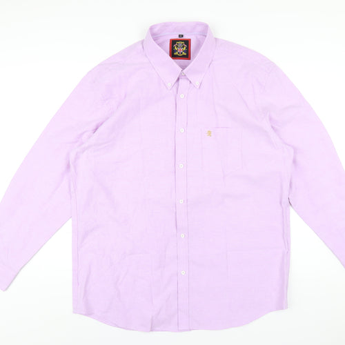 Janeo British Apparel Mens Purple Cotton Dress Shirt Size 2XL Collared Button