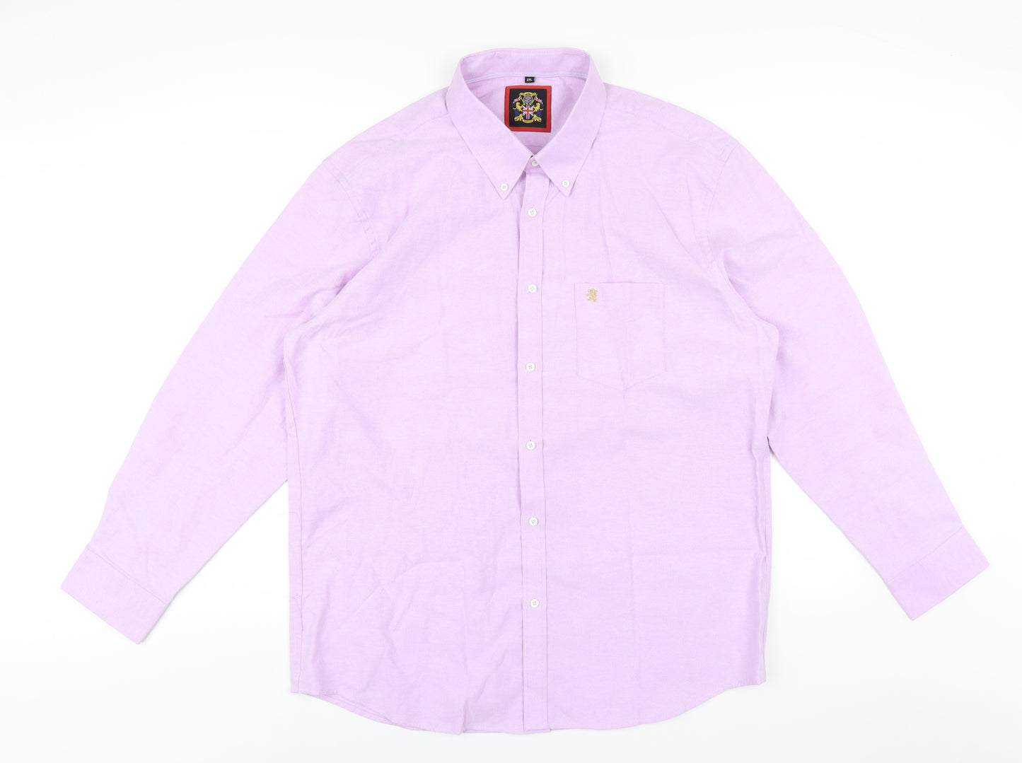 Janeo British Apparel Mens Purple Cotton Dress Shirt Size 2XL Collared Button